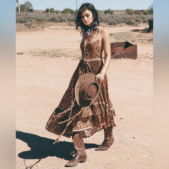 NWT Spell & the Gypsy Collective Tan Saphari Unicorn Tears Sundress - Picture 3 of 17